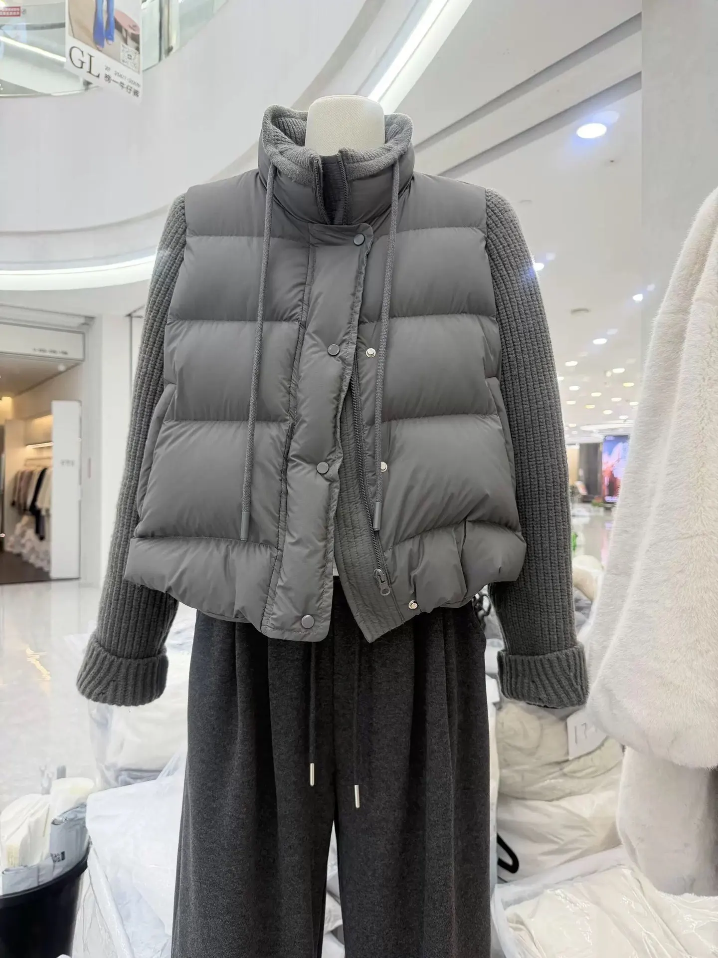 Thickened Knitted High Collar Cotton Jacket Women's Puffy Bread Style Winter Outerwear Warm Coat Korean Style New Arrival