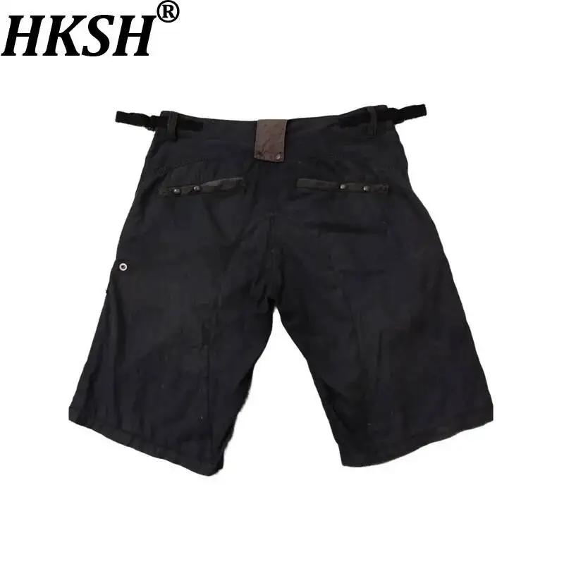 

HKSH Spring Summer New Men Tide Dark Chic Ins Vintage Visual Waste Land Style Pioneer Pocket Casual Shorts Unisex Capris HK25057