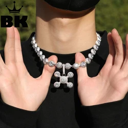 THE BLING KING Drake's Same 12mm CZ Beads Pendant Necklace For MenRound Cubic Zircon Iced Out Choker Luxury Rock Hip Hop Jewelry