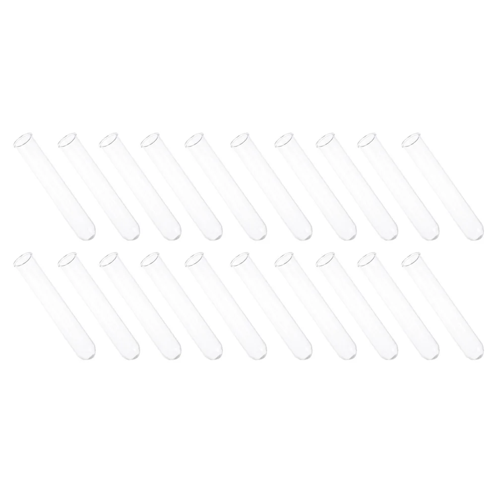 

20Pcs Rolled Edge Glass Test Tubes Clear Stable Transparent Scientific Liquid Storage Vials Experimental Tools