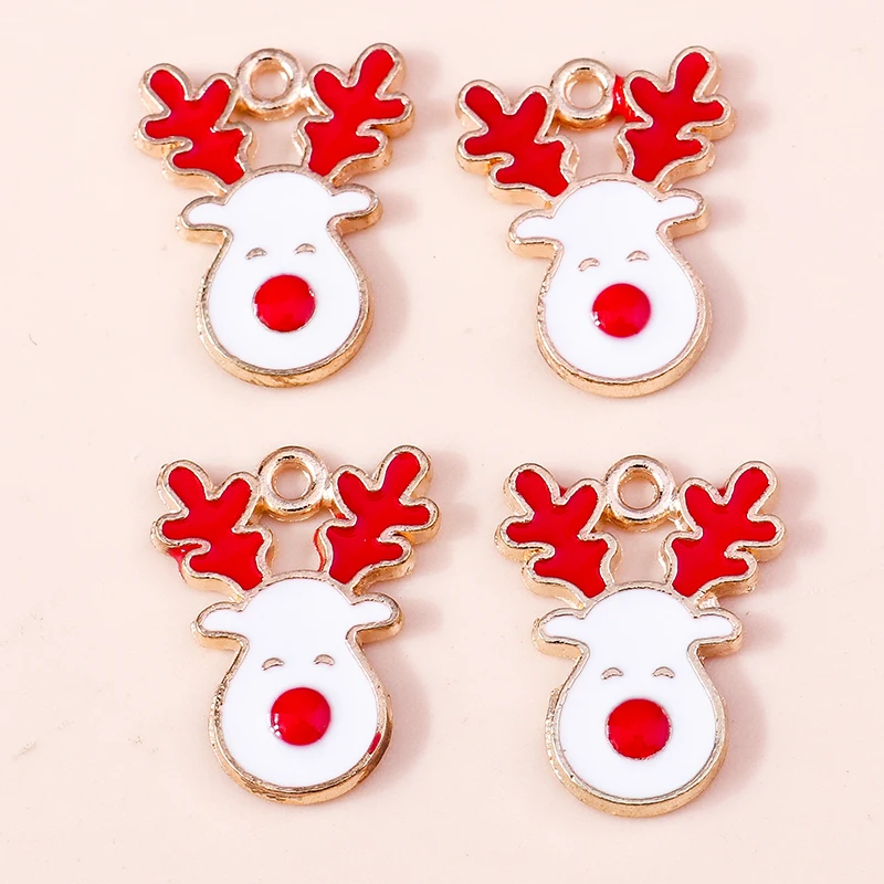 Duarte 20 Teile/los Cartoon Tier Charms Emaille Weihnachten Hirsch Charms Anhänger für Schmuck Machen Halskette Ohrringe DIY Handwerk Geschenk – Detail 3