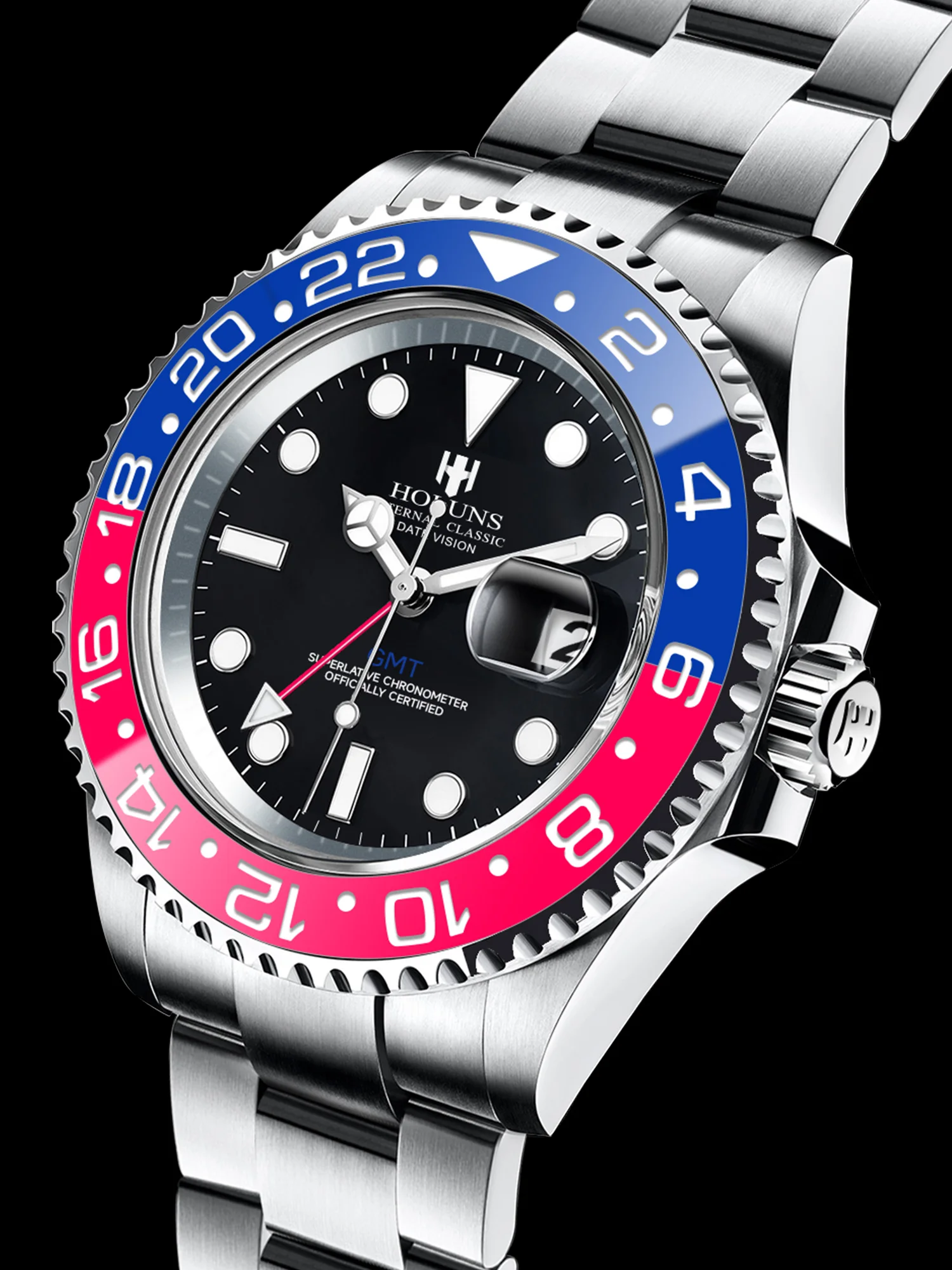 Holuns orologi meccanici automatici di lusso da uomo per uomo orologio luminoso impermeabile in acciaio inossidabile con vetro zaffiro da polso alla moda