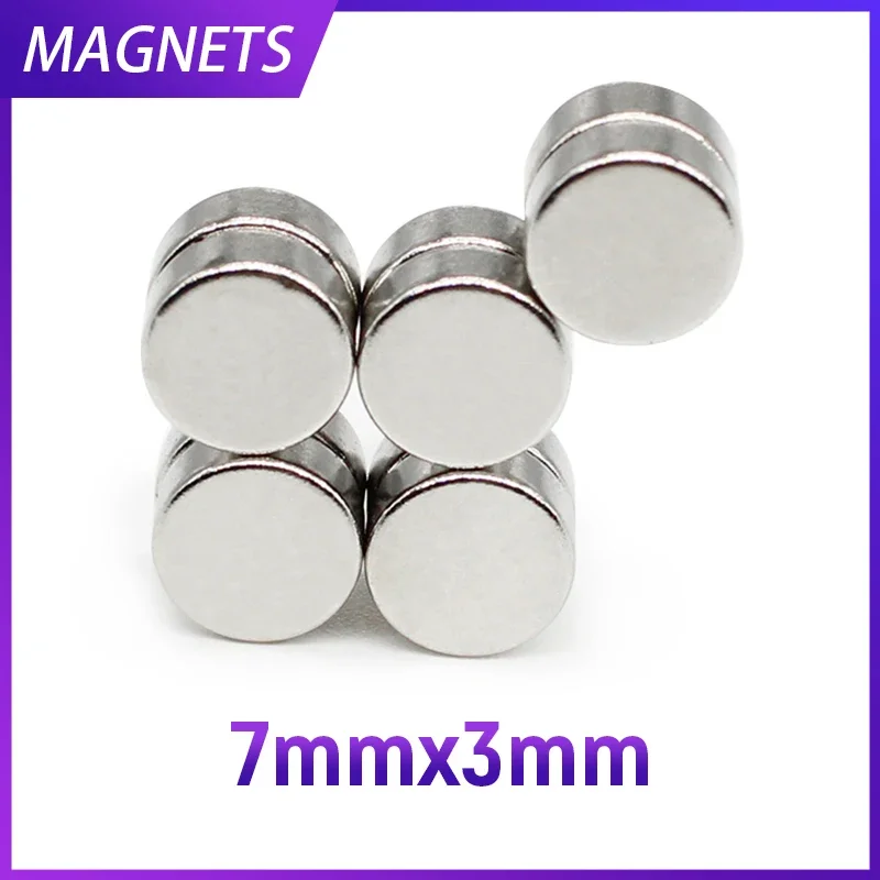 20/50/100/150/200/300PCS 7*3 mm Round Rare Earth Neodymium Magnet 7x3mm 7x3 Strong Small Magnetic Magnets For Craft 7mm x 3 mm