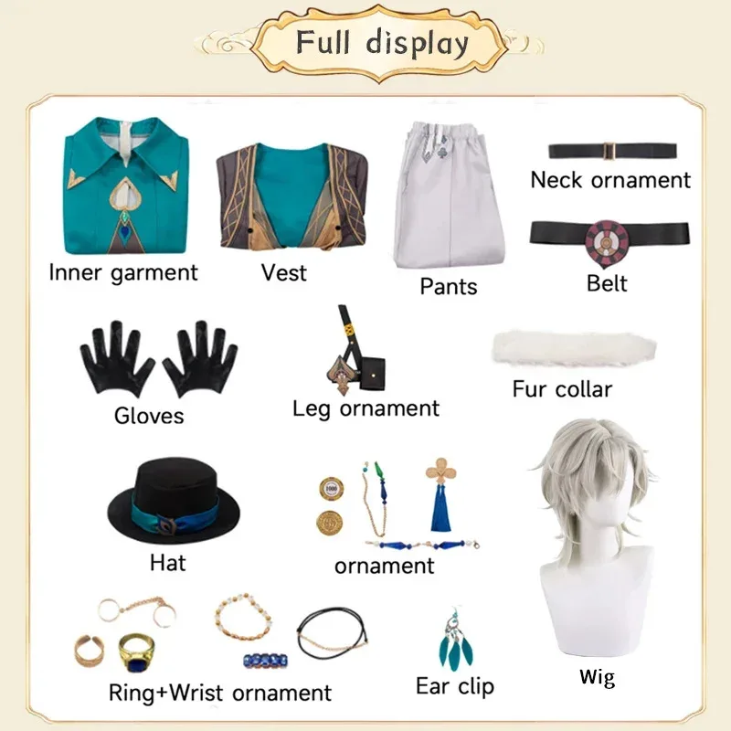 Aventurine Cosplay Costume Honkai Star Rail Carnival Uniform Wig Anime Halloween Costumes Men Game Character Outfits