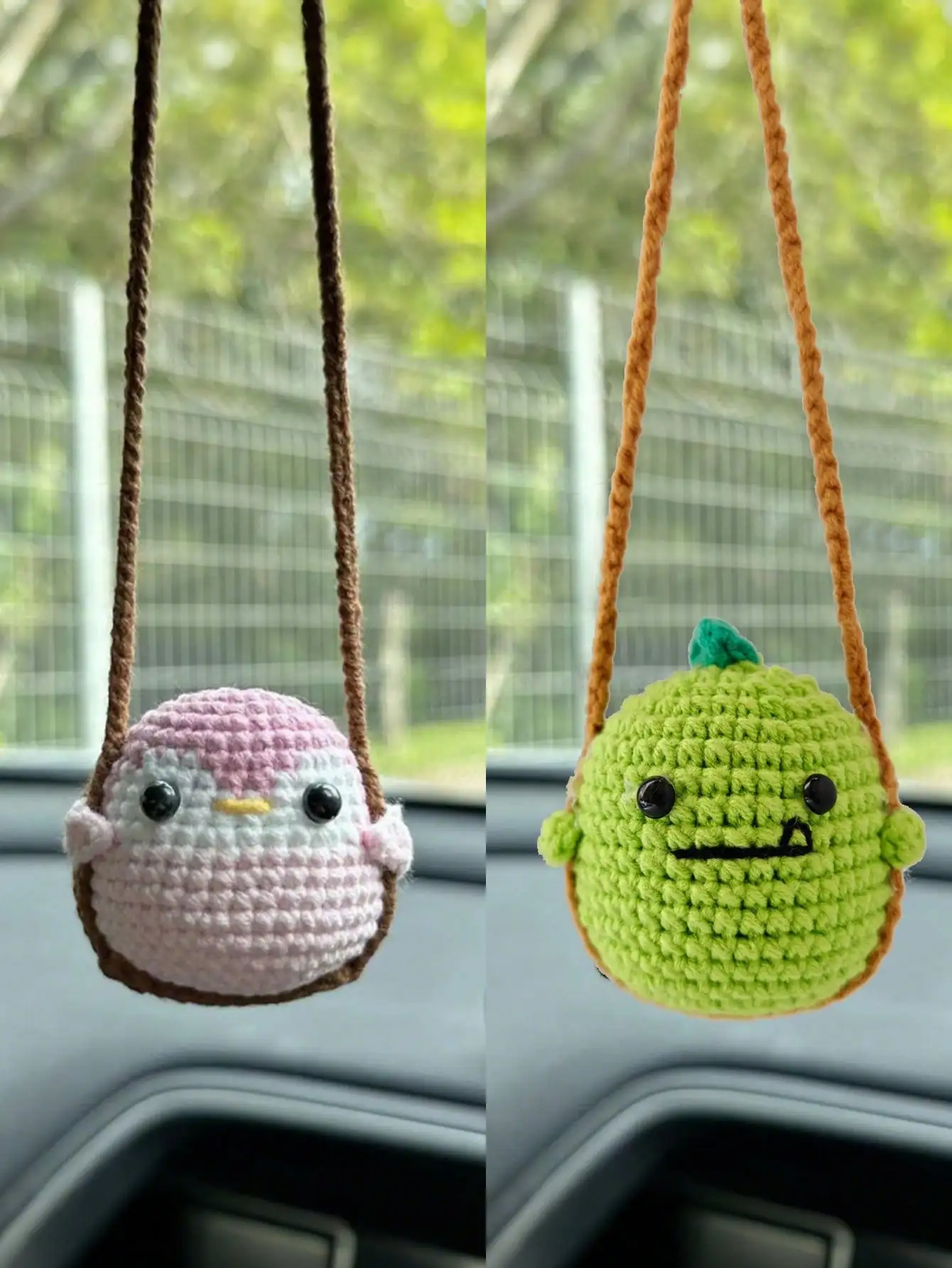 

1 шт., автомобильное зеркало заднего вида, мультяшное украшение автомобиля, подвеска для зеркала заднего вида для украшения автомобиля, креативное украшение из пряжи в автомобиле