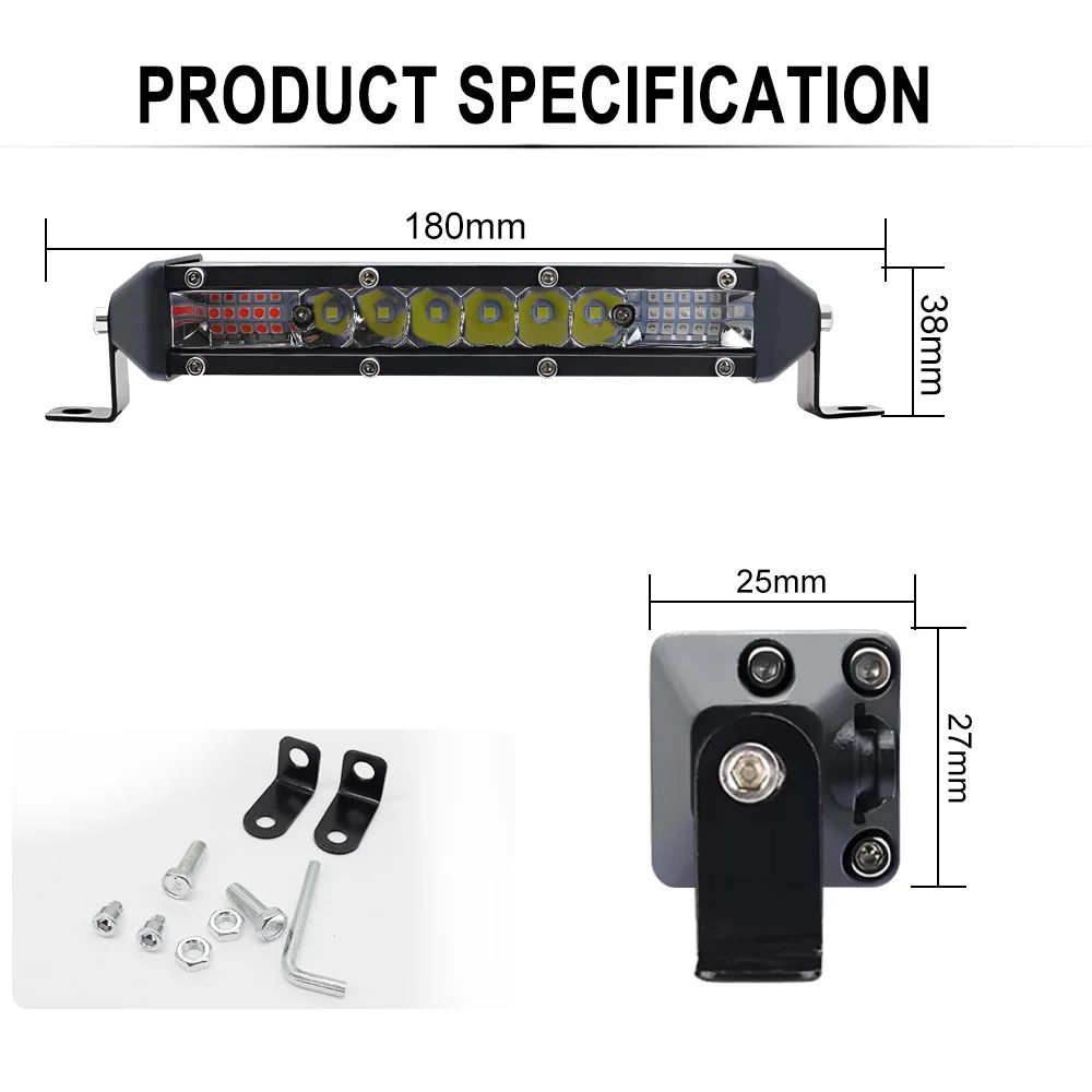 7-Zoll-LED-Arbeitsscheinwerfer Rot-Blaue Kombinations-Stroboskoplichter Warnleuchten Nebelscheinwerfer für LKW, Anhänger, SUV, ATV, Offroad-Einsatz – Detail 3