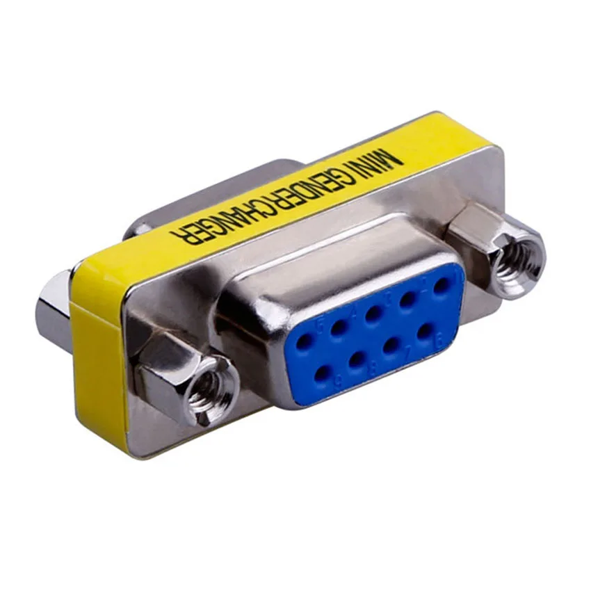 1pc DB9 MINI Gender Changer adapter RS232 Com D-Sub to Male Female VGA plug connector 9Pin