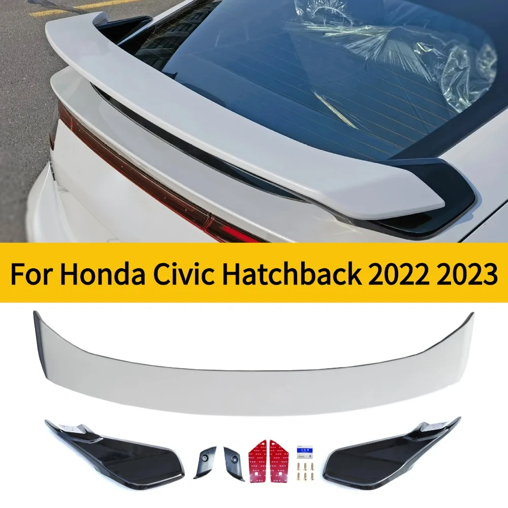 For Honda Civic Hatchback 2022 2023 Type-R Style ABS Car Trunk Spoiler Auto Rear Wing Accessory  Vehicle