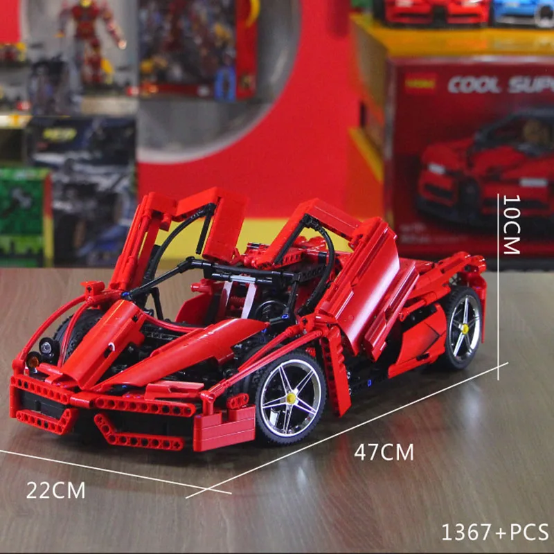 1367pcs Technical Enzo Ferrari 1:10 Model Building Blocks Sets Educational DIY Bricks Toys Fit 8653