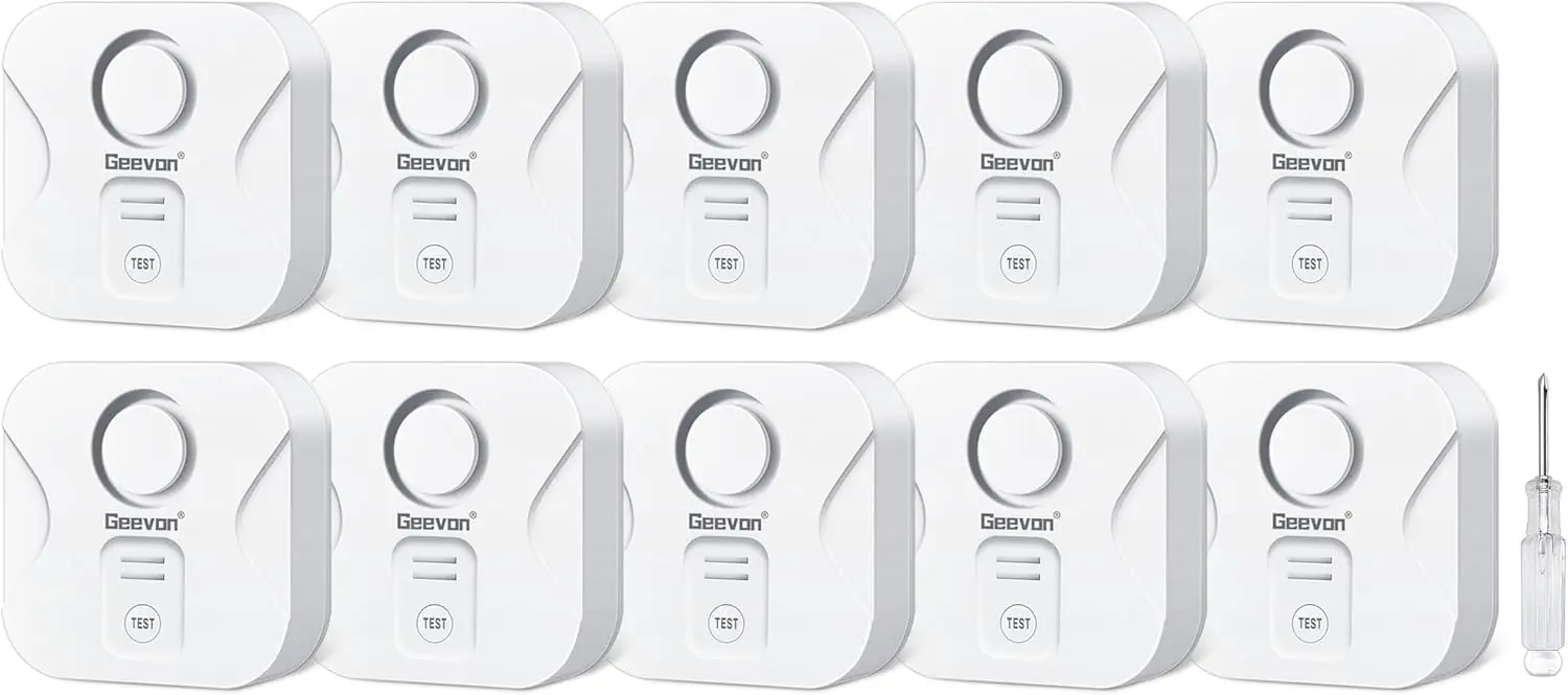 

10 Pack Water Leak Detectors with 100dB Alarm, IP56 Waterproof for Home Use (Battery & Screwdriver Included)