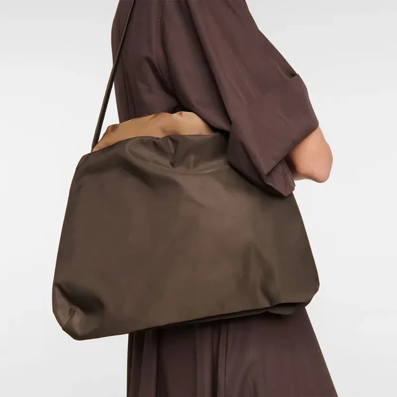 Poster Bag~Art Design Shaped Nylon Large Capacity Simple Tone Cloud Shoulder Bag 3 Colors