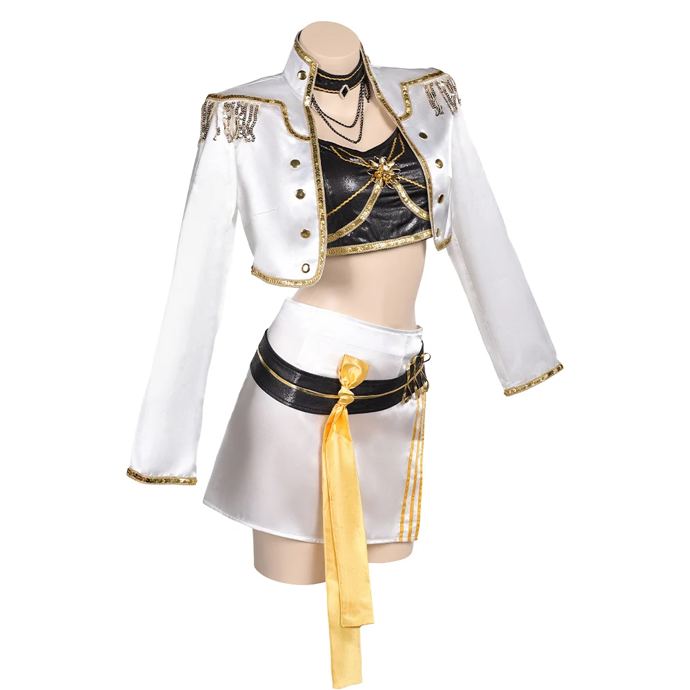 ميرا تأثيري سترة معطف تنورة حزام زي الشياطين 2025 النساء الصيادين الخصر شريط حول ياقة الملابس ملابس هالوين كرنفال حفلة البدلة