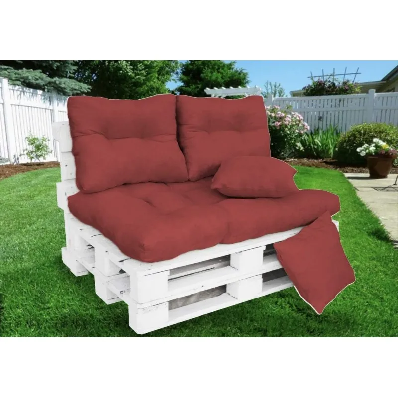 Pallet cushion 4 pieces-plain colors-includes 1 backrest, 1 seat and 2 cushions-Ideal for decorating your terrace or garden