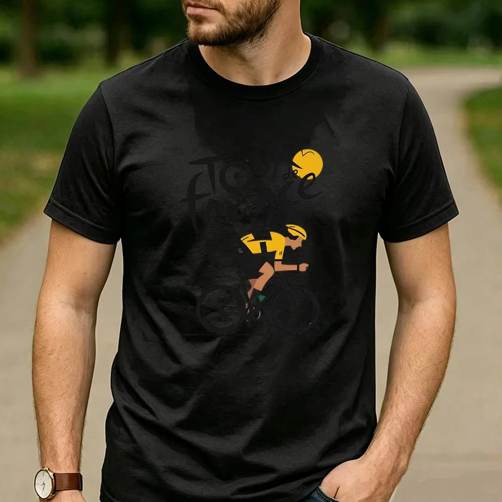 2026 Tour De France Yellow Jersey Cyclist Graphic Cotton T Shirt Unisex Retro Outdoor Road Bike Sports Casual Streetwear Tee