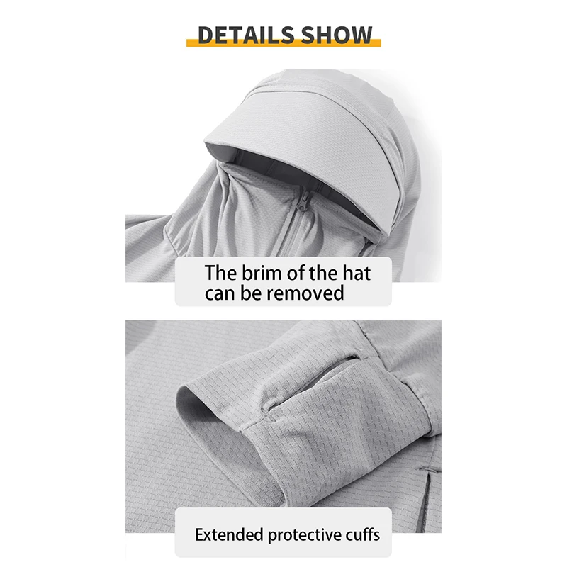 Women's Sunscreen Zipper Clothing Detachable Large Brim UPF50+ Outdoor Jacket For Sun Protection Ldeal Strolling Hiking 5 Colors 3