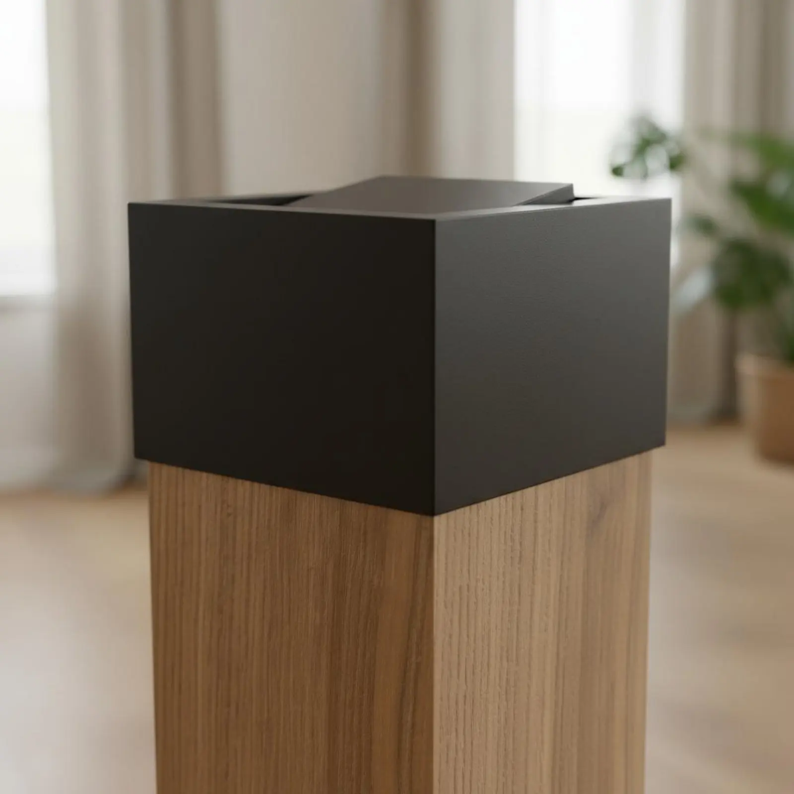 

Nordic Design Wastebasket Space-Saving Wooden Trash Can Square Garbage Can with Lid Household Storage for Living Room, Hotel