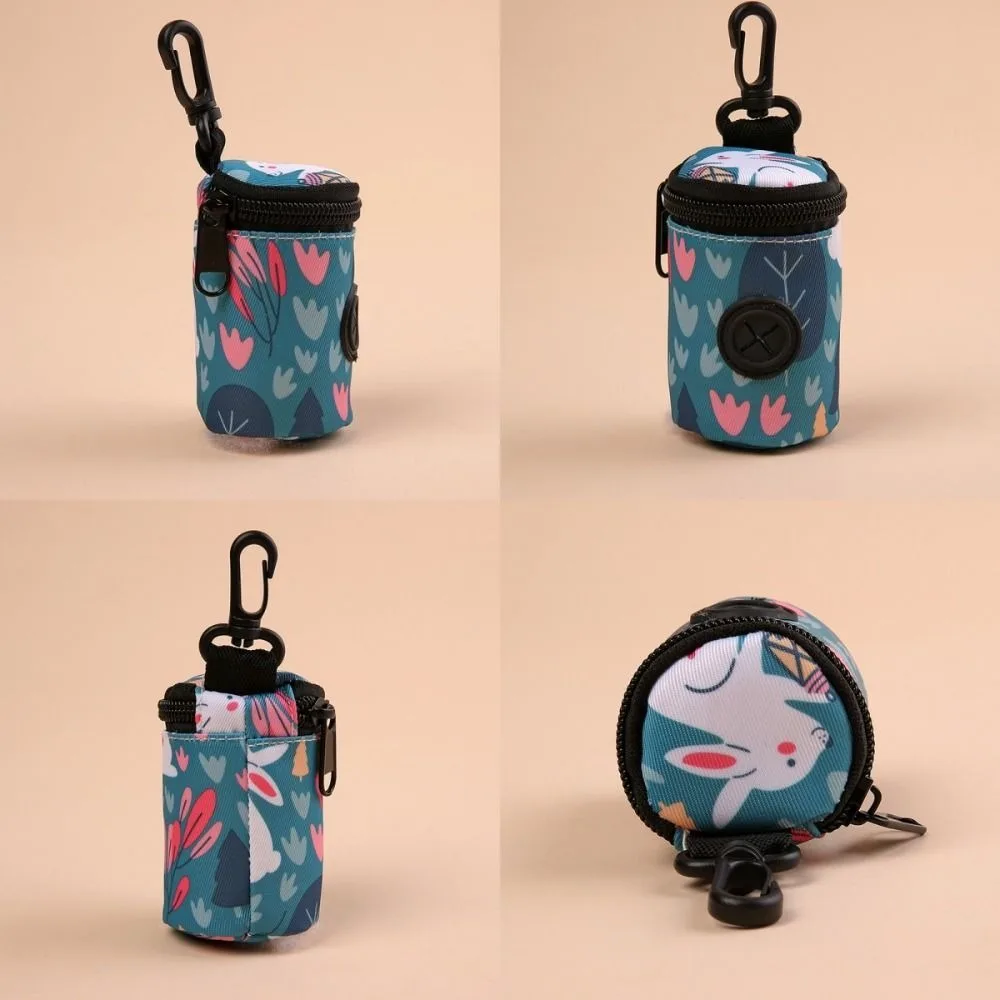 Hangable Dog Poop Bag Dispenser Zipper Portable Waste Bag Holder Dogs Walking Accessory Cute Garbage Bags Organizer Pet Supplies