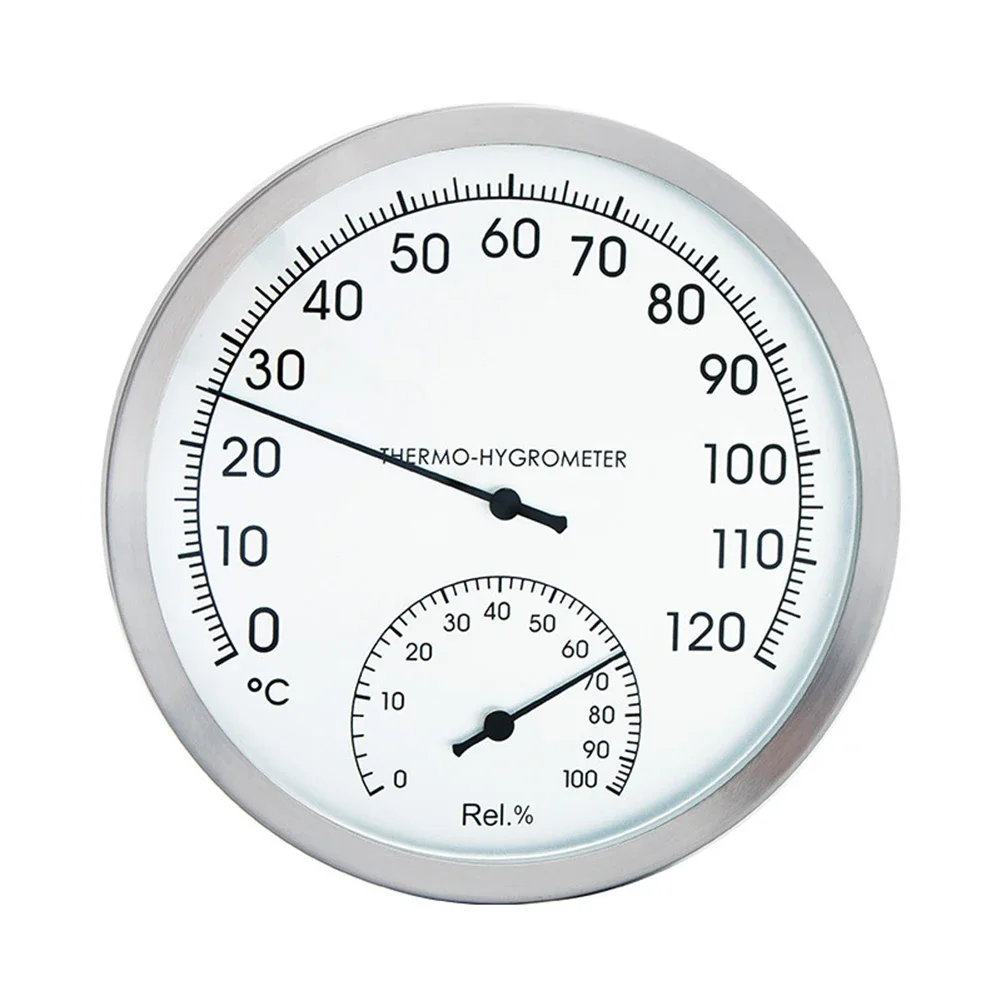 

Stainless Steel Indoor Thermometer and Hygrometer for Accurate Temperature and Humidity Measurement in Kitchens and Bathrooms