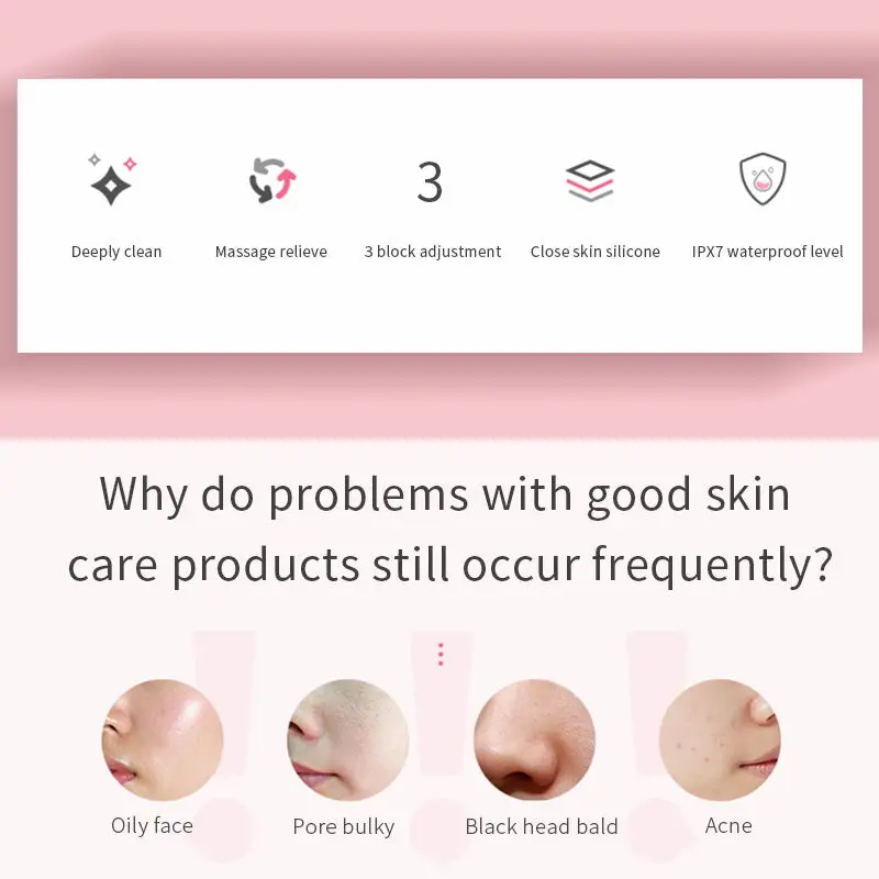 Elektrischer Silikon-Gesichtswascher, Porenreiniger, Gesichtsmassagegerät, vibrierende Reinigungsbürste für Männer und Frauen