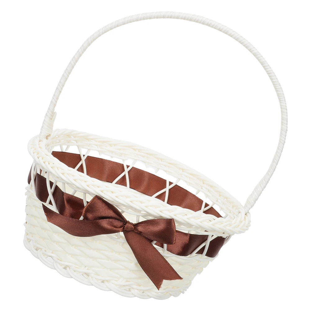 

1 Pc 16X20cm Woven Hand-Made Portable Storage Hand-Woven Woven Basket Fruits Breads Imitation Rattan Basket baskets