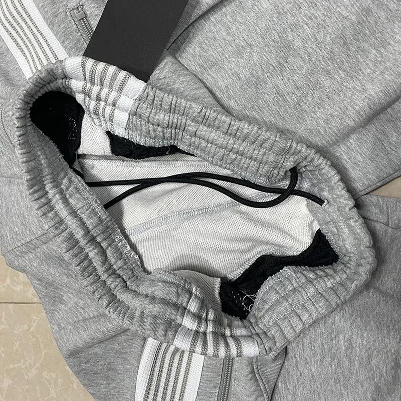 25ss borboleta bordado awge calças de perna larga das mulheres dos homens cinza puro algodão oversized listrado sweatpants