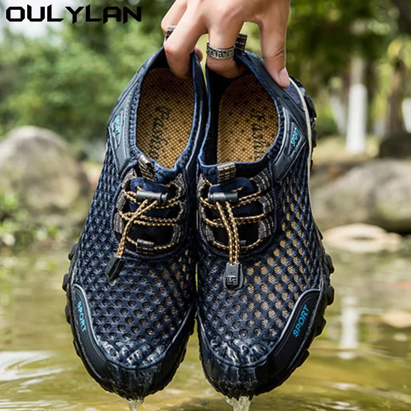 

Men Breathable Water Shoes Non-slip Climbing Shoes Outdoor Hiking Shoes Mesh Lightweight Beach Wading Sneakers