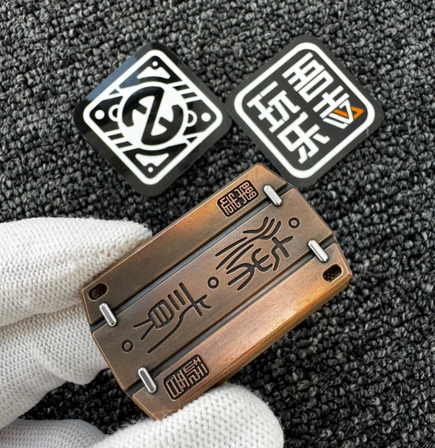 Used EDC Wanwu Phosphorus bronze bamboo slips Qin stomach push card fidget slider decompression toy
