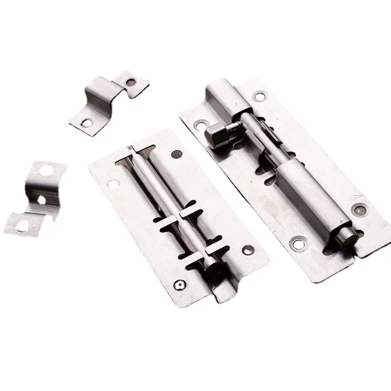 Apstelle 1Pcs 1.5/2/2.5/3/4/5/6/8/10/12 Inch Stainless Steel Door Latch Sliding Lock Bolt Latch Hasp Staple Gate Safety Lock