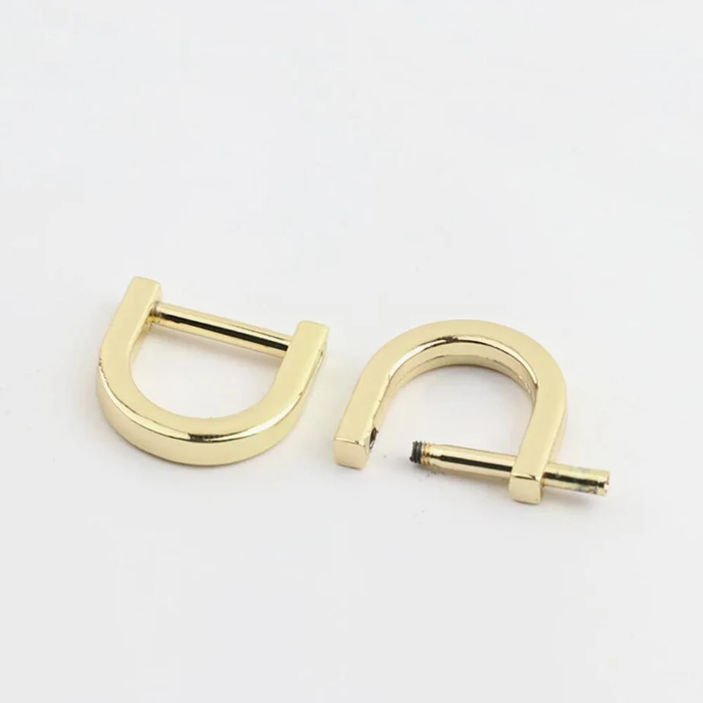 2er-Set Metall-D-Ring-Schäkel mit Schraubverschluss für Lederhandwerk, Taschenriemen, Gürtelschnallen, Griffe und Schultergurte – Detail 7