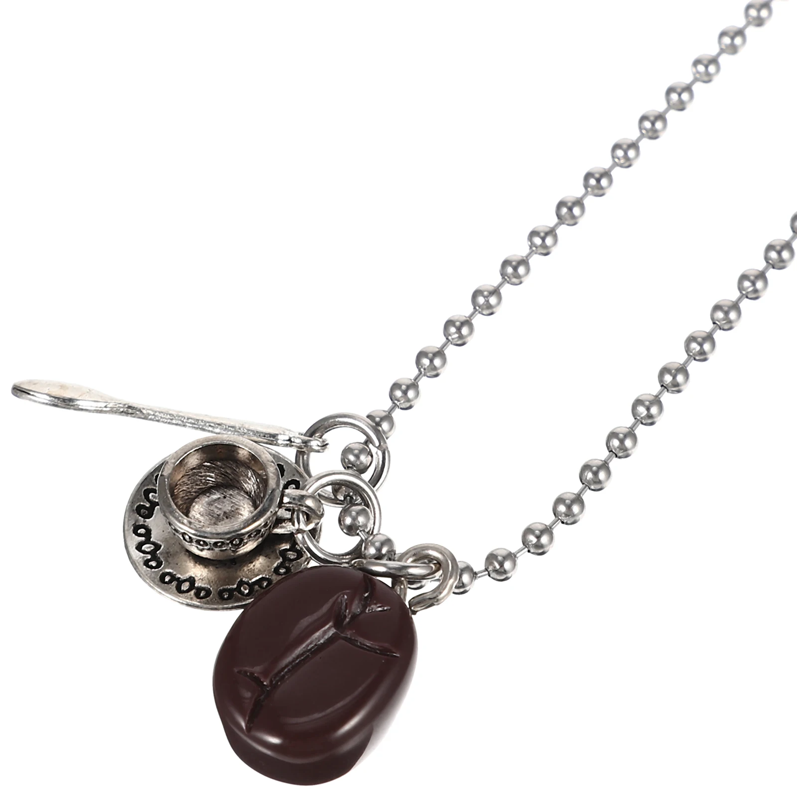 

Coffee Cup Pendant Necklace Retro Chain Jewelry Alloy Sweater Clothes Women Women's Vintage