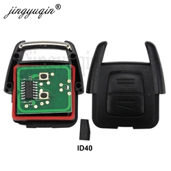 jingyuqin 433Mhz Remote Car Key ID40 Chip For Opel Vauxhall Vectra Zafira OP1 24424723 Fob 2 Buttons Replacement