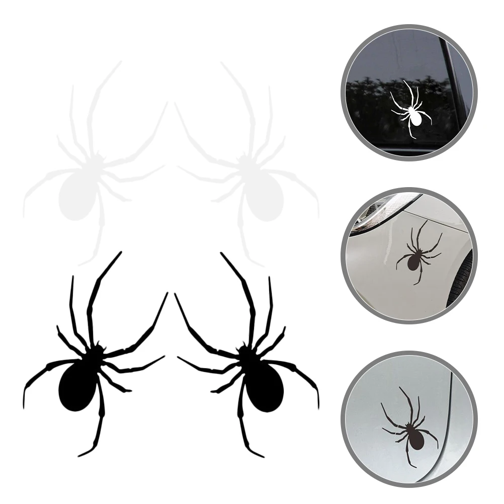 

Motorcycle Stickers 2 Pairs Funny Car Decoration Cartoon Decals Spider Durable Material Versatile Car Window Tail Decor