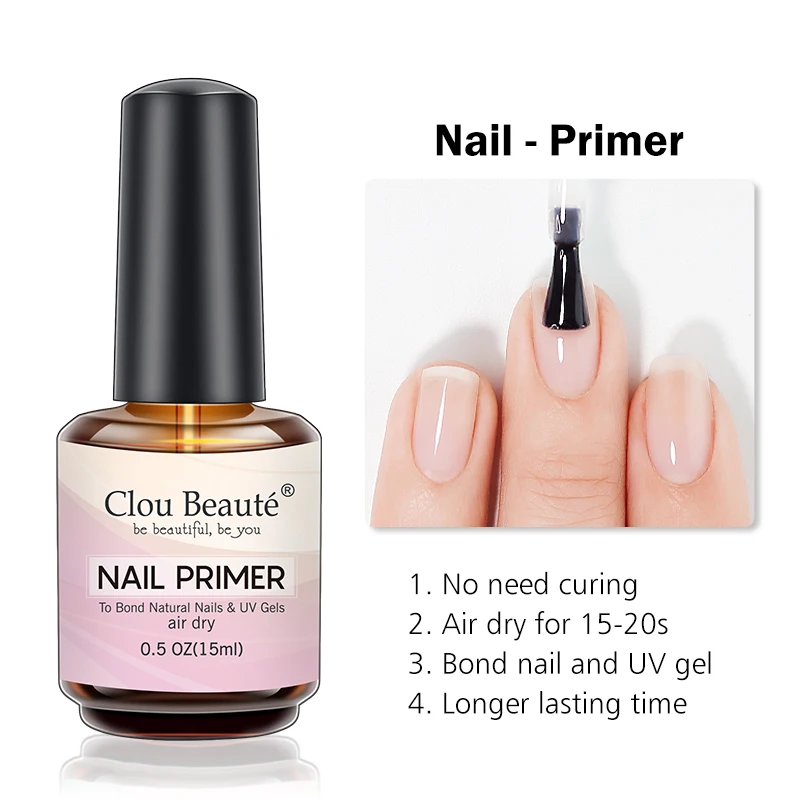 Clou beaute 15ml primer gel prego fosco temperado base superior removedor reforçar base de borracha transparente embeber fora led gel uv