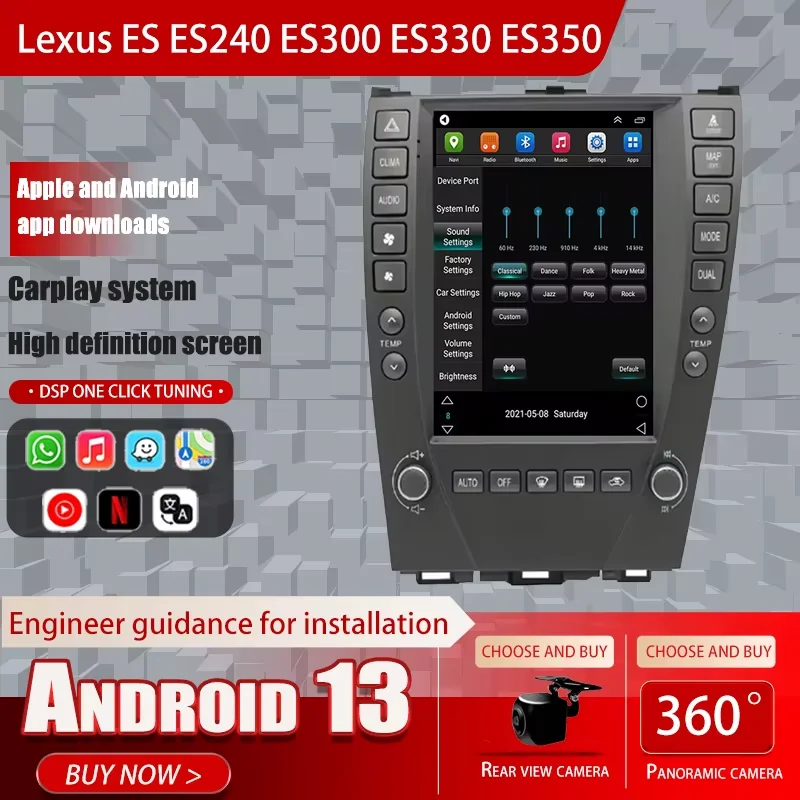 Android 13 For Lexus ES ES240 ES300 ES330 ES350 2006-2012 For  Style Screen Car Radio Multimedia Player