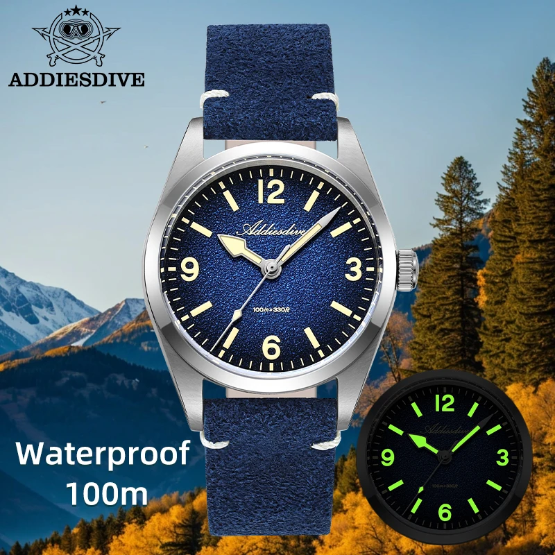 

ADDIESDIVE Business Quartz Watches For Men AD2544 36MM 100m Waterproof Vintage Luminous Fashion Reloj Hombre Sapphire Wristwatch
