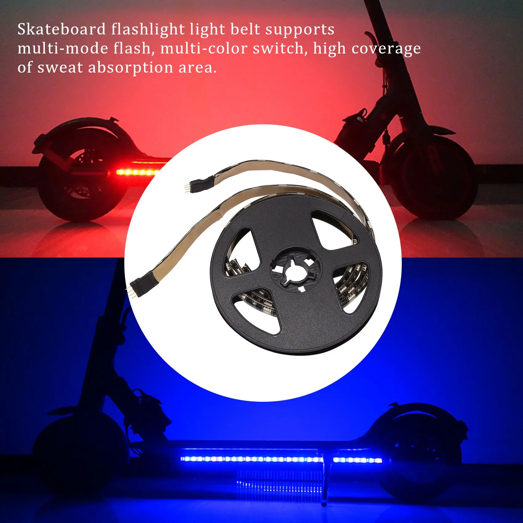 

Waterproof Electric Scooter Foldable LED Strip Lights For Skateboard, Scooter, Party Decoration For Xiaomi M365 1S