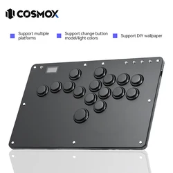 Haute42- COSMOX Hitbox Fighting Joystick da gioco per PC/PS3/PS4/PS5/XBOX Switch Controller senza leva a vapore Cerchi Cerchio Pulsante Cerchio