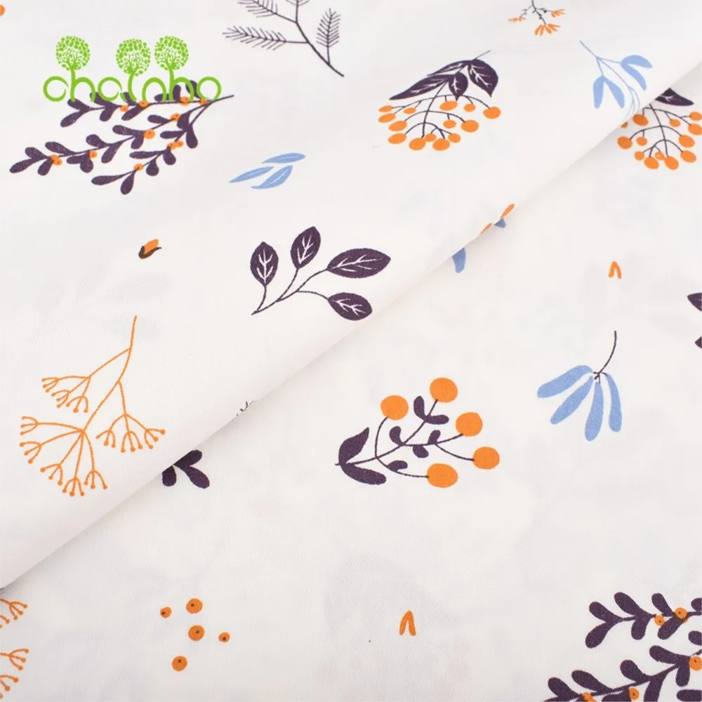 Chainho,Printed Twill Cotton Fabric,Thick,Soft,Opaque,Patchwork Clothes,DIY Sewing & Quilting Material For Baby&Child,Half Meter