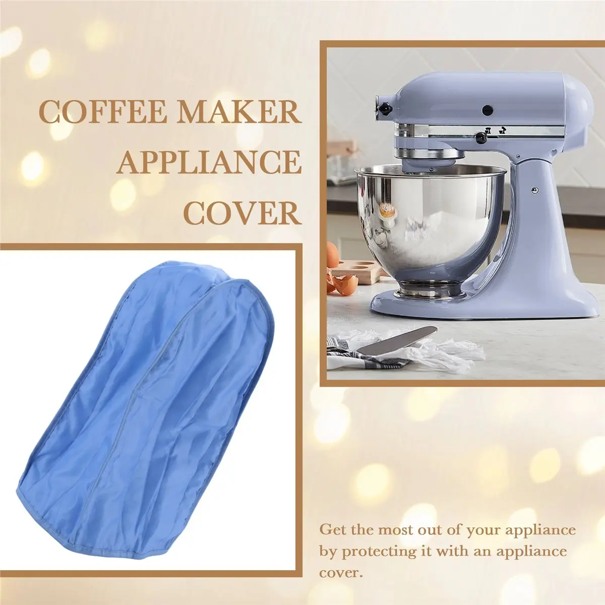

[ABZD] Blender Dust Cover, Stand Mixer or Coffee Maker Appliance Cover, Proof Stain Resistant Blender Cover for Kitchen(Blue)