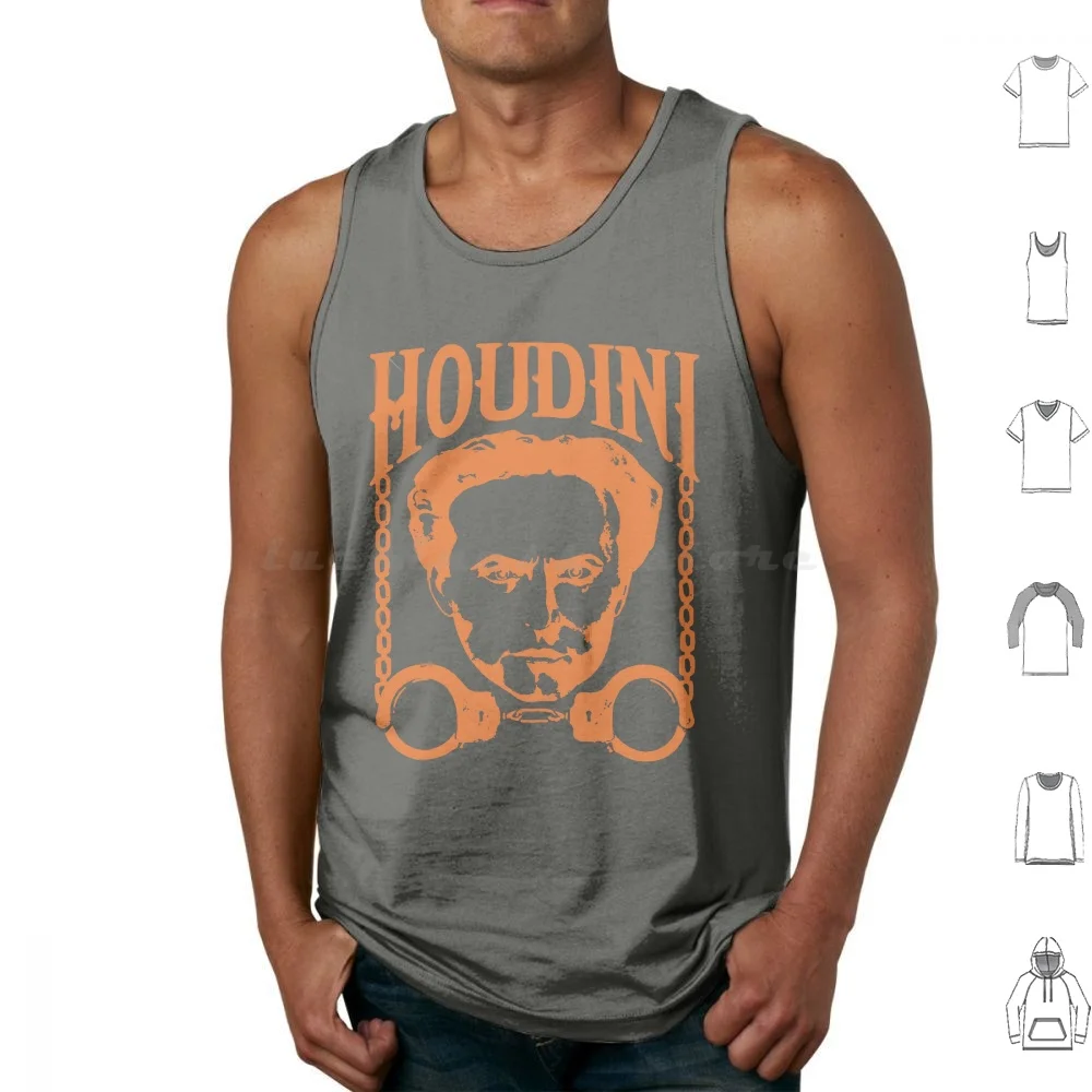 Harry Houdini Magician Harry Houdini Retro Vintage Las Vegas Circus Freak Magic Tricks Tank Tops Print Cotton Houdini