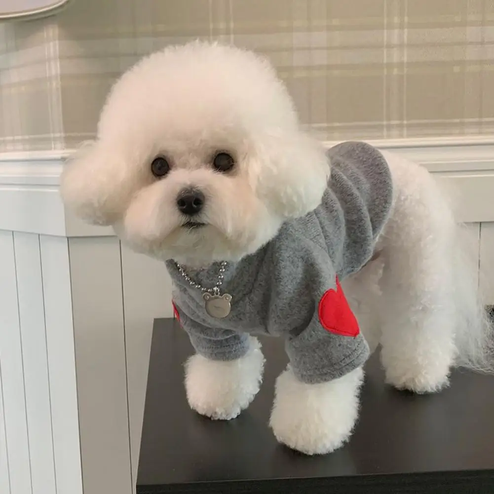 Pet Pullover Fashionable Love Pattern Dog Shirt  Cat Two-Legged Clothing Pet Supplies