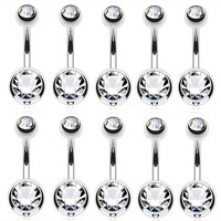 2/5/10PCS Crystal Belly Button Piercing Set Stainless Steel Zircon Belly Piercing Bulk Cz Navel Barbell Pack Piercing Ombligo