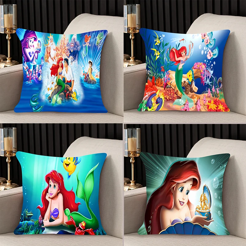 

Pillow Cover Ariel Birthday Wedding Gifts 50x50 Cushions Covers Dakimakura Throw Pillows iving room Pillowcase lovely Girl gift