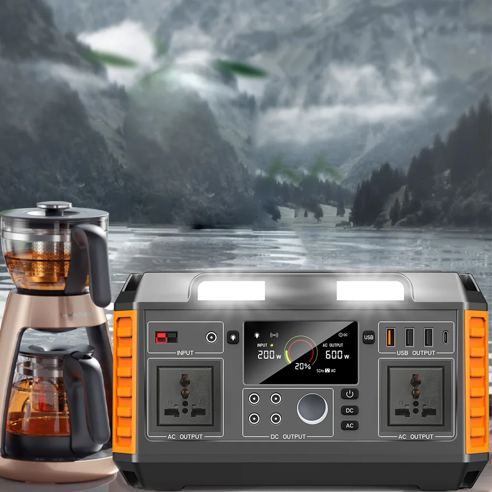 600W MPPT LiFePO4 Outdoor Energy Storage Emergency Power Supply with Pure Sine Wave Inverter for RV Use
