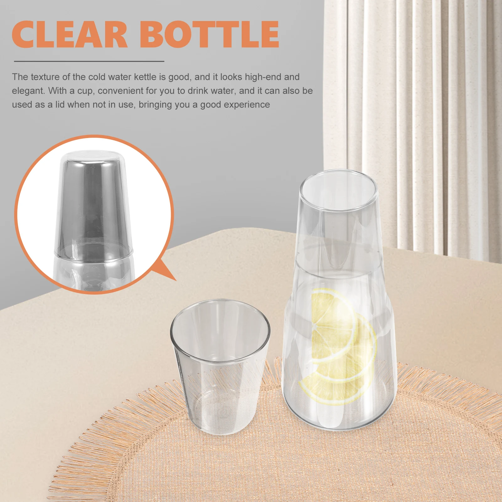 

1Set Water Kettle Set Glass Cold Water Pitcher High-End Elegant Design for Beverage Beer Ice Tea Milk Juice Dinner Party Picnic
