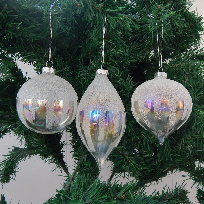 

12pcs/pack Different Shape Pearl Lustre Glass Pendant Home Decoration Christmas Day Tree Hanging Ornament Cone Onion Globe