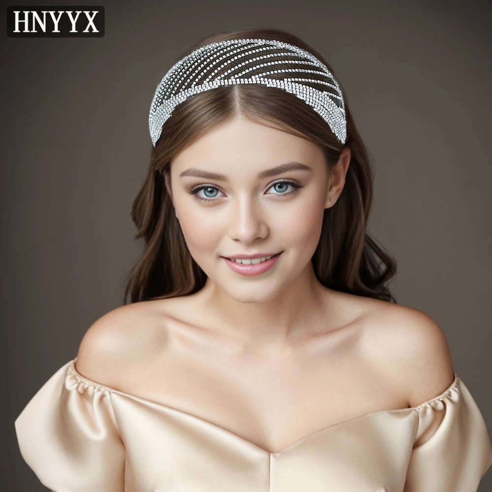 

HNYYX Rhinestone Headband Baroque Hair Accessories Glitter Hair Hoops for Women Wedding Hair Tiara Party Headwear for Girls A120