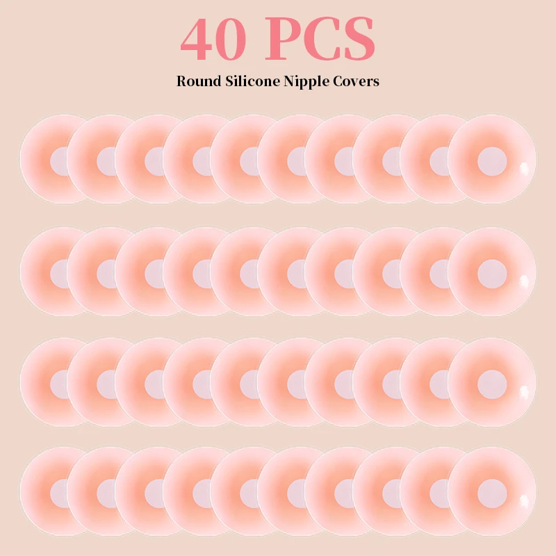 20 Pairs of Reusable Silicone Pink Nipple Covers, Thin Invisible Adhesive Breast Pads Suitable for Weddings, Parties, and Other Occasions view 2