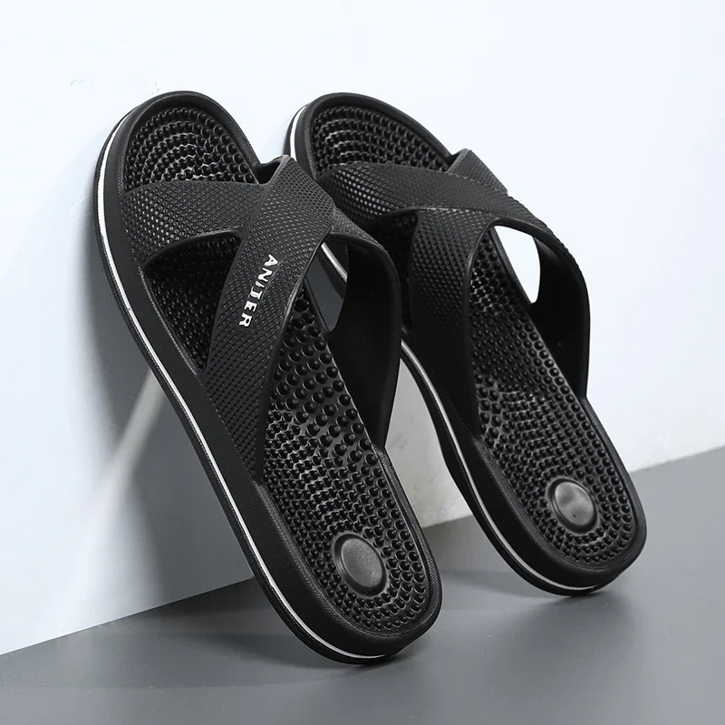 

Массажные тапочки для ванной, мужские, из ЭВА, нескользящие, удобные, для дома и улицы, большие размеры 47, 48