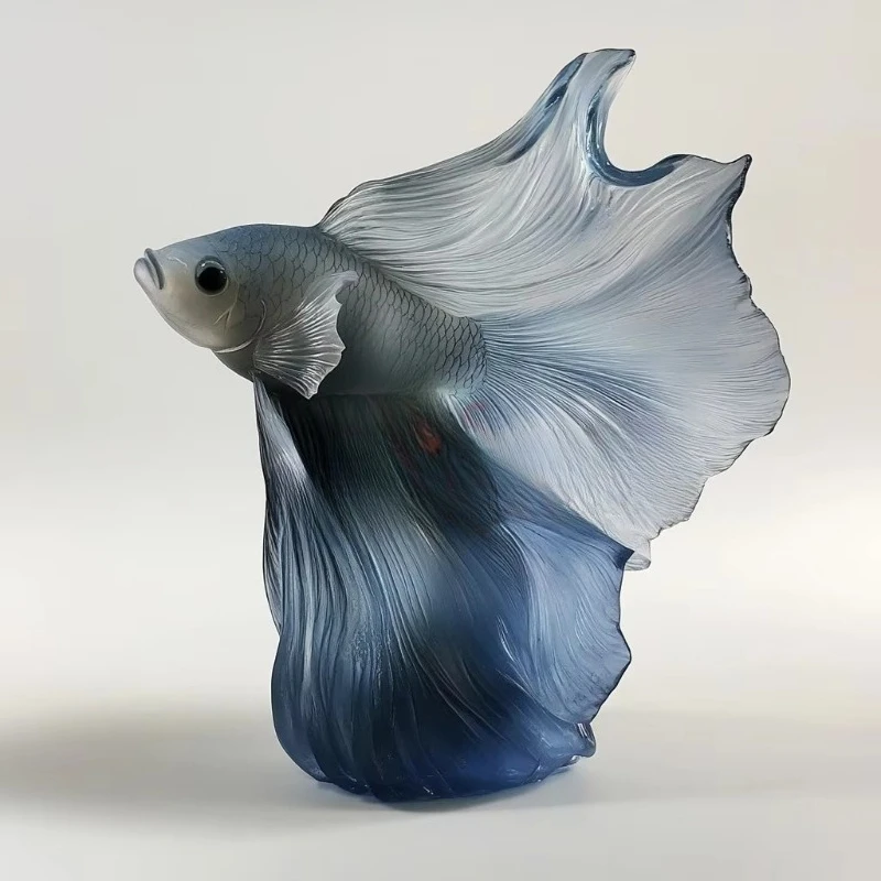 

Hand carved home decoration, crystal fish decoration
